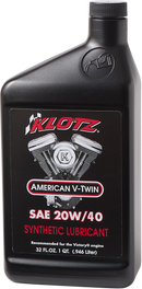 Klotz Oil V Twin Synthetic Oil 20W-40 - 1 Quart - KV-2040 for Yamaha, Victory, and Indian Engines