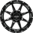 QuadBoss Slicer 14x7 PowerSports Wheel - 4/156 Bolt Pattern with Black Center Cap