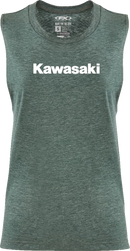 FACTORY EFFEX Women's Kawasaki Muscle Tank Top - Heather Forest Green - Medium 27-87152