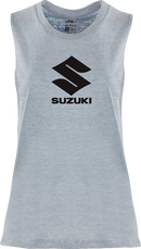 FACTORY EFFEX Women's Suzuki Idol Muscle Tank Top - Light Heather Blue - Small 27-87450