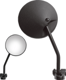 PARTS UNLIMITED Mirror - Flag - Side View - Round - Black 97021