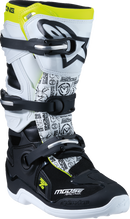 MOOSE OFFROAD Youth Tech 7S Boots - Black/White/Yellow - US 7 0215024-125-7