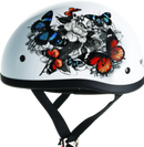 Bikers Choice Skid Lids White Rose Original Helmet - 2XL, DOT Certified Powersports Helmet with Low-Profile Fit and Thermoplastic Shell