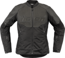 ICON Women's Overlord3™ Leather Jacket - Black, XL - Sport Fit with Advanced Protective Features