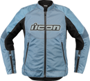 ICON Women's Overlord3™ Jacket in Blue - Size Large with Advanced Impact Protection