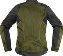 ICON Women's Overlord3 Mesh™ Jacket - Green, Size XL - Sport Fit with Impact Protection