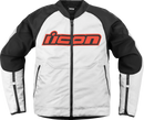 ICON Overlord3™ Jacket White XL with D3O Impact Protectors and Removable Insulated Liner