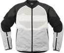 ICON Overlord3™ Leather Motorcycle Jacket - White, Size Large (Part No. 2810-4120)