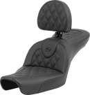 SADDLEMEN Roadsofa™ Seat - Lattice Stitch - with Backrest - FXD '96-'03 896-04-182BR