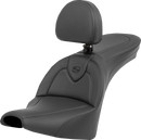 SADDLEMEN Roadsofa™ Seat - with Backrest - Black/Black Stitching - FXBB/FXST '18-'24 818-30-187BR