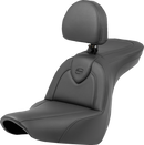 SADDLEMEN Roadsofa™ Seat - with Backrest - Black/Black Stitching - FXLR/FLSB '18-'23 818-29-187BR