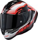 ALPINESTARS Supertech R10 Helmet - Team - Black/Carbon Red/Gloss White - XL 8200224-1352-XL