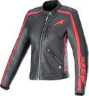 ALPINESTARS Stella Dyno Leather Jacket - Black/Haute Red - 2XL 3113924-1346-2X