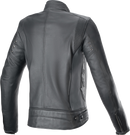 ALPINESTARS Stella Dyno Leather Jacket - Black Tar Gray/Dark Gray - XS 3113924-1296-XS