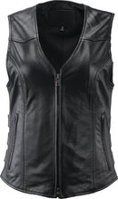 Kuryakyn River Road Plains Leather Vest for Women - 2XL, Black