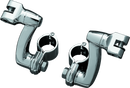 Kuryakyn Longhorn Offset Peg Mounts with 1-1/4 inch Magnum Quick Clamp Chrome (Pair)