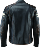 Kuryakyn River Road Hoodlum Vintage Leather Jacket for Powersports, Small