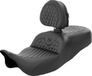 SADDLEMEN RoadSofa™ Seat - Honeycomb - with Backrest - FL '08-'24 808-07B-189BR