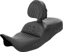 SADDLEMEN RoadSofa™ Seat - Honeycomb - with Backrest - Heated - FL '08-'23 808-07B-189BRHC