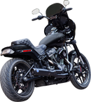S&S CYCLE 2-into-1 Qualifier Exhaust System - Race Only - Guardian Black 550-1106