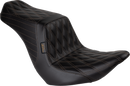 LE PERA Tailwhip Up Front Seat - Double Diamond w/ Chestnut Thread - Black - FLSB/FXLR '18-'24 LYRU-580DD-CHET