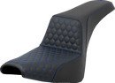 SADDLEMEN Step-Up Seat - Honeycomb - Blue Stitching - FXBB/FXST '18-'24 818-30-17701