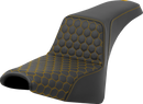 SADDLEMEN Step-Up Seat - Honeycomb - Gold Stitching - FXBB/FXST '18-'24 818-30-17707