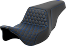 SADDLEMEN Step-Up Seat - Honeycomb - Blue Stitching - FL '08-'23 808-07B-17701