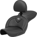 SADDLEMEN Roadsofa™ Seat - with Backrest - Carbon Fiber - FXDWG '96-'03 896-05-185BR