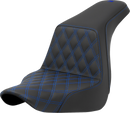 SADDLEMEN Step-Up Seat - Front Lattice Stitch - Blue Stitch - FXLR/FLSB '18-'24 818-29-17201