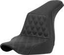 SADDLEMEN Step-Up Seat - Front Lattice Stitch - Gray Stitch - FXLR/FLSB '18-'24 818-29-17202