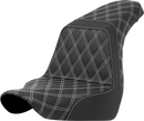 SADDLEMEN Step-Up Seat - Full Lattice Stitch - White Stitch - FXLR/FLSB '18-'21 818-29-17506