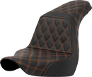 SADDLEMEN Step-Up Seat - Full Lattice Stitch - Orange Stitch - FXLR/FLSB '18-'21 818-29-17503