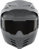 ICON Elsinore™ Helmet Monotype Gray XS - Lightweight, Comfortable MX Head Protection with Modular Face Mask and Fog-Free Shield