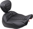 MUSTANG Deluxe Touring Solo Seat - w/ Backrest - Gunmetal Stitch - FLT/FLH '23-'25 89401GM