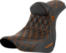SADDLEMEN Pro Series SDC Performance Seat - w/ Backrest - Orange Stitch - FL/FX '18-'23 SC81829ORART
