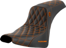 SADDLEMEN Pro Series SDC Performance Seat - w/o Backrest - Orange Stitch - FXBB/FXST '18-'23 SC81830ORA