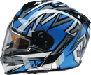 Z1R Warrant Snow Helmet Neuron Blue/White XS with Dual Pane Anti-Fog Shield and Drop-Down Sun Visor
