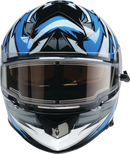 Z1R Warrant Snow Helmet Neuron Blue/White XS with Dual Pane Anti-Fog Shield and Drop-Down Sun Visor