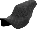 SADDLEMEN Step-Up Seat - Lattice Stitch - Gray Stitch - FLH/FLT '08-'23 808-07B-17502