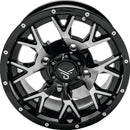 QuadBoss Barbwire 14x7 Wheel - 5+2 Offset, 4/137 Bolt Pattern, Black Machined Finish