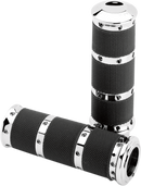 Performance Machine Contour XL Renthal Wrapped Grips - Chrome (Part
