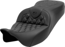 SADDLEMEN Roadsofa™ Seat - without Backrest - Lattice Stitch - Carbon Fiber - FL '08-'23 808-07B-20600