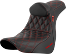SADDLEMEN Pro Series SDC Performance Seat - w/ Backrest - Red Stitch - FL/FX '18-'23 SC81829REDRT