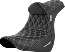 SADDLEMEN Pro Series SDC Performance Seat - w/ Backrest - White Stitch - FL/FX '18-'23 SC81829WHIRT