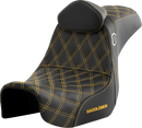 SADDLEMEN Pro Series SDC Performance Seat - w/ Backrest - Gold Stitch - Dyna '06-'17 SC80604GOLRT
