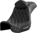 SADDLEMEN Pro Series SDC Performance Seat - w/ Backrest - Silver Stitch - Dyna '06-'17 SC80604SILRT