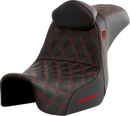 SADDLEMEN Pro Series SDC Performance Seat - w/ Backrest - Red Stitch - Dyna '06-'17 SC80604REDRT