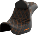 SADDLEMEN Pro Series SDC Performance Seat - w/ Backrest - Orange Stitch - Dyna '06-'17 SC80604ORART