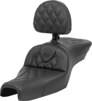 SADDLEMEN Roadsofa™ Seat - with Backrest - Lattice Stitch - XL '04-'22 807-03-182BR